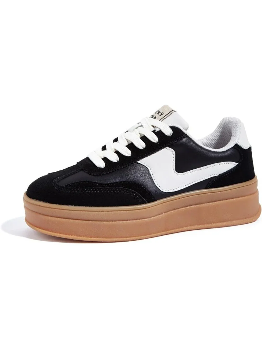 🆕Women's Black White Platform Fashion Sneakers Thick Sole Casual Walking Shoes